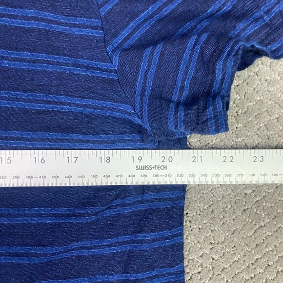 Taylor Stitch Polo Shirt Men's 42 Blue Stripe Striped Organic Cotton - Picture 9 of 10